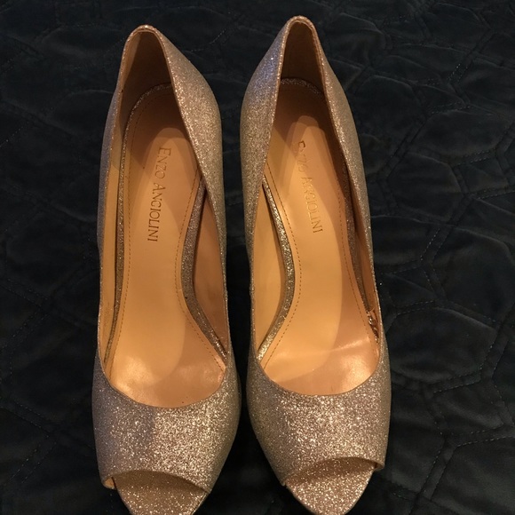 Enzo Angiolini Silver Glitter Pumps - Picture 12 of 14